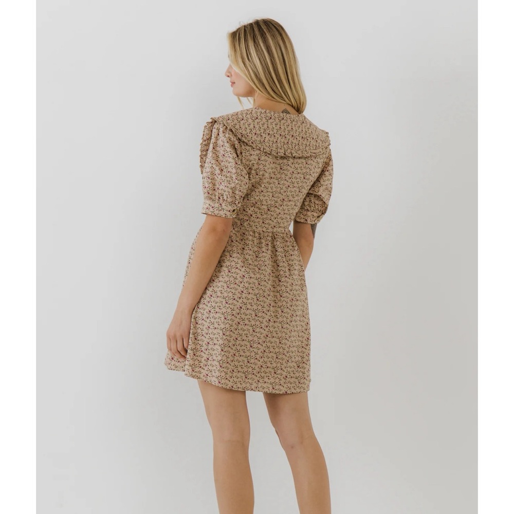 NWT English Factory Floral Mini Dress - Tan - Picture 4 of 6